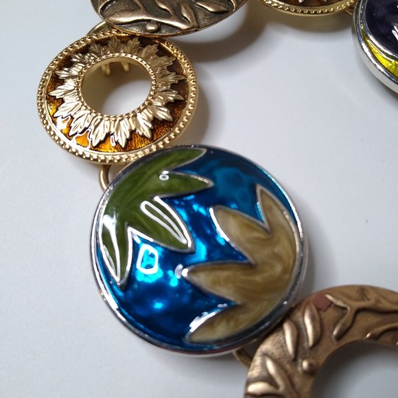 Colorful Chico's Metal Decorative Fashion Belt 42 Inches - Picture 7 of 15